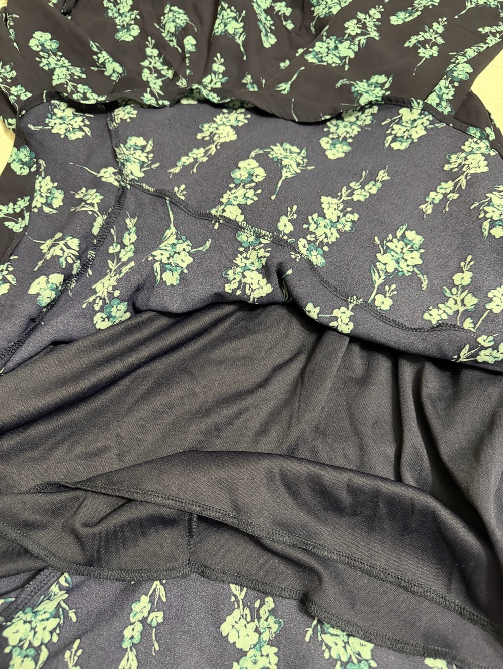 Jun & Ivy navy blue floral mini dress long sleeves size M - Picture 6 of 10
